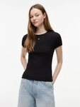 Tommy Jeans Kurzarmshirt TJW ESSENTIAL RIB SHORT SLEEVE EXT Baumwollmischung in