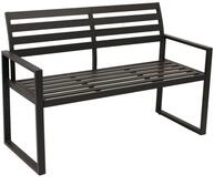 DEGAMO Gartenbank ATLANTA, 2-sitzer 123cm, Aluminium rostfrei in schwarz, modern