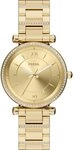 Fossil Quarzuhr Carlie ES5465, Armbanduhr, Damenuhr, Edelstahlarmband, analog,