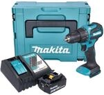 Makita Akku-Schlagbohrschrauber DHP 490 RT1J 18 V 65 Nm Brushless + 1x Akku...