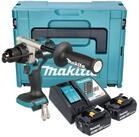 Makita Akku-Schlagbohrschrauber DHP 492 RFJ 18 V 141 Nm Brushless + 2x Akku 3,0...