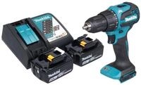 Makita Akku-Schlagbohrschrauber DHP 490 RT 18 V 65 Nm Brushless + 2x Akku 5,0 Ah +