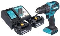 Makita Akku-Schlagbohrschrauber DHP 490 RF 18 V 65 Nm Brushless + 2x Akku 3,0 Ah +