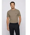 BOSS GREEN Rundhalsshirt Tee mit gummiertem Kontrast-Logo