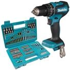 Makita Schlagbohrmaschine DHP 485 Z 18 V 50 Nm + 102 tlg. Bit Bohrer Set - ohne...