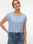 Vero Moda Kurzarmshirt VMAVA PLAIN SS TOP JRS NOOS Materialmix, regular fit