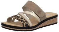 Rieker Pantolette Keilabsatz, Sommerschuh, Schlappen mit Klettriemchen