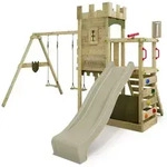 FATMOOSE Spielturm BoldBaron mit Schaukel, Rutsche & Kletterwand, Kletterturm aus
