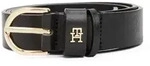 Tommy Hilfiger Lederg&uuml;rtel ESSENTIAL EFFORTLESS 2.5 cm breit GOLD Logoemblem, weiche