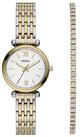 Fossil Quarzuhr Carlie ES5450SET, (Set, 2-tlg., Uhr mit Armband), Armbanduhr,