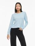 Rundhalspullover VILA "VIRIL O-NECK L/S KNIT TOP - NOOS", Damen, Gr. M, blau