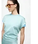 Vila Kurzarmshirt VIELLETTE S/S SATIN TOP - NOOS Kunstfaser, regular fit