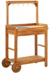 vidaXL K&uuml;chenwagen Servierwagen nolz Massiv 92 x 43,5 x 141,5 cm