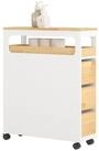 SoBuy Beistellwagen BZR54, Badezimmerschrank mit Rollen, Badschrank schmal, Kommode,
