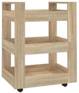 vidaXL K&uuml;chenwagen, Servierwagen Sonoma-Eiche 60x45x80 cm Holzwerkstoff