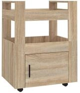 vidaXL K&uuml;chenwagen, Servierwagen Sonoma-Eiche 60x45x80 cm Holzwerkstoff