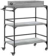 vidaXL K&uuml;chenwagen K&uuml;chenwagen Grau Sonoma 81,5x41x92,5 cm Holzwerkstoff