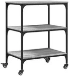 vidaXL K&uuml;chenwagen K&uuml;chenwagen Grau Sonoma 60x41x76 cm Holzwerkstoff