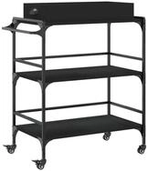 vidaXL K&uuml;chenwagen K&uuml;chenwagen Schwarz 81,5x41x92,5 cm Holzwerkstoff