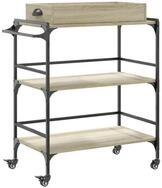 vidaXL K&uuml;chenwagen K&uuml;chenwagen Sonoma-Eiche 81,5x41x92,5 cm Holzwerkstoff