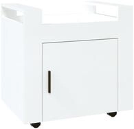 vidaXL B&uuml;rowagen, Rollwagen Hochglanz-Wei&szlig; 60x45x60 cm Holzwerkstoff