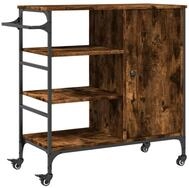 vidaXL K&uuml;chenwagen, Servierwagen R&auml;uchereiche 87,5x38,5x84,5 cm Holzwerkstoff
