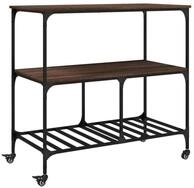 vidaXL K&uuml;chenwagen, Servierwagen Braun Eichen-Optik 100x50x95 cm Holzwerkstoff