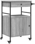 vidaXL K&uuml;chenwagen K&uuml;chenwagen Grau Sonoma 56x43x89,5 cm Holzwerkstoff