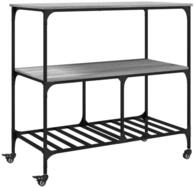 vidaXL K&uuml;chenwagen, Servierwagen Grau Sonoma 100x50x95 cm Holzwerkstoff