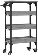 vidaXL K&uuml;chenwagen K&uuml;chenwagen Grau Sonoma 53x20x76 cm Holzwerkstoff
