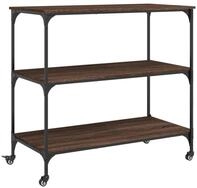 vidaXL K&uuml;chenwagen K&uuml;chenwagen Braun Eichen-Optik 102x50x95 cm Holzwerkstoff