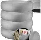 tectake Sitzhocker Schminkhocker Altu, gepolstert, Stauraum, 42 x 42 x 47 cm (rund,
