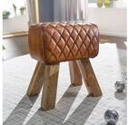 FINEBUY Sitzhocker FB54101 Echtleder 40x48x27 cm Fu&szlig;hocker Lederhocker...