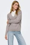 V-Ausschnitt-Pullover ONLY "ONLRICA LIFE L/S V-NECK PULLO KNT NOOS", Damen, Gr. S,