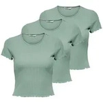 ONLY T-Shirt Damen T-Shirt 3er Pack Polyester (Packung, 3er Pack)