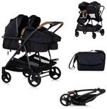 Chipolino Geschwisterwagen Geschwisterkinderwagen Duo Smart, klappbar, umbaubar,