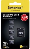 Intenso Intenso Premium 5er Pack (5 x 64 GB) microSDXC-Karte 64 GB Class 10 U
