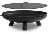 BBQ-Toro Feuerschale Feuerschale &Oslash; 80 cm mit Deckel, Schwarz, Outdoor Dreibein