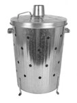 Spetebo Feuerkorb Metall Feuertonne verzinkt mit Deckel - 74 cm, (St&uuml;ck, 1-St.,
