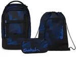 Satch Schulranzen Schulrucksack-Set PACK Seismic Blue 3-teilig (3-teilig),