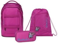 Satch Schulranzen Schulrucksack PACK Fearless Pink, 3-teilig (3-teilig), ergonomisch,