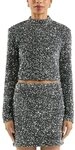 QS Langarmshirt mit Pailletten besetzt
