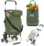 Sekey Einkaufstrolley Klappbarer Einkaufswagen mit K&uuml;hlfach, Treppensteiger Trolley