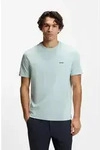 BOSS GREEN Rundhalsshirt Tee mit gummiertem Kontrast-Logo blau 4XL (58)