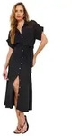 LIPSY Midikleid Lipsy Hemdblusenkleid mit Mesh (1-tlg)