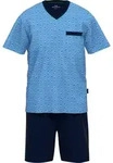G&Ouml;TZBURG Pyjama Herren-Shorty Single-Jersey gemustert blau S (48)