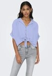 ONLY Kurzarmbluse ONLPAULA LIFE S/S TIE SHIRT WVN NOOS Viskose, regular fit