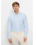 OLYMP Businesshemd OLYMP Level Five garment washed, body fit, Kent blau 44