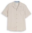 TOM TAILOR Kurzarmhemd Regular Fit Resort Hemd mit Leinenanteil