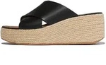 Fitflop PLATFFORMS ESPADRILLE LEATHER WEDGE CROSS SLIDES Pantolette Keilabsatz,